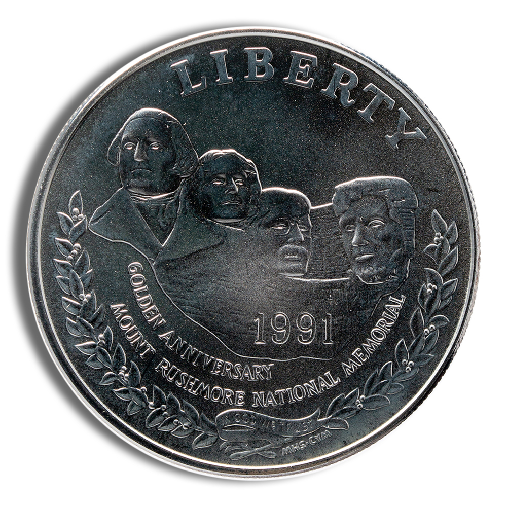 1991-P $1 Mt. Rushmore Silver Commem - BU 1991-P $1 Mt. Rushmore Silver Commem - BU - Image 1