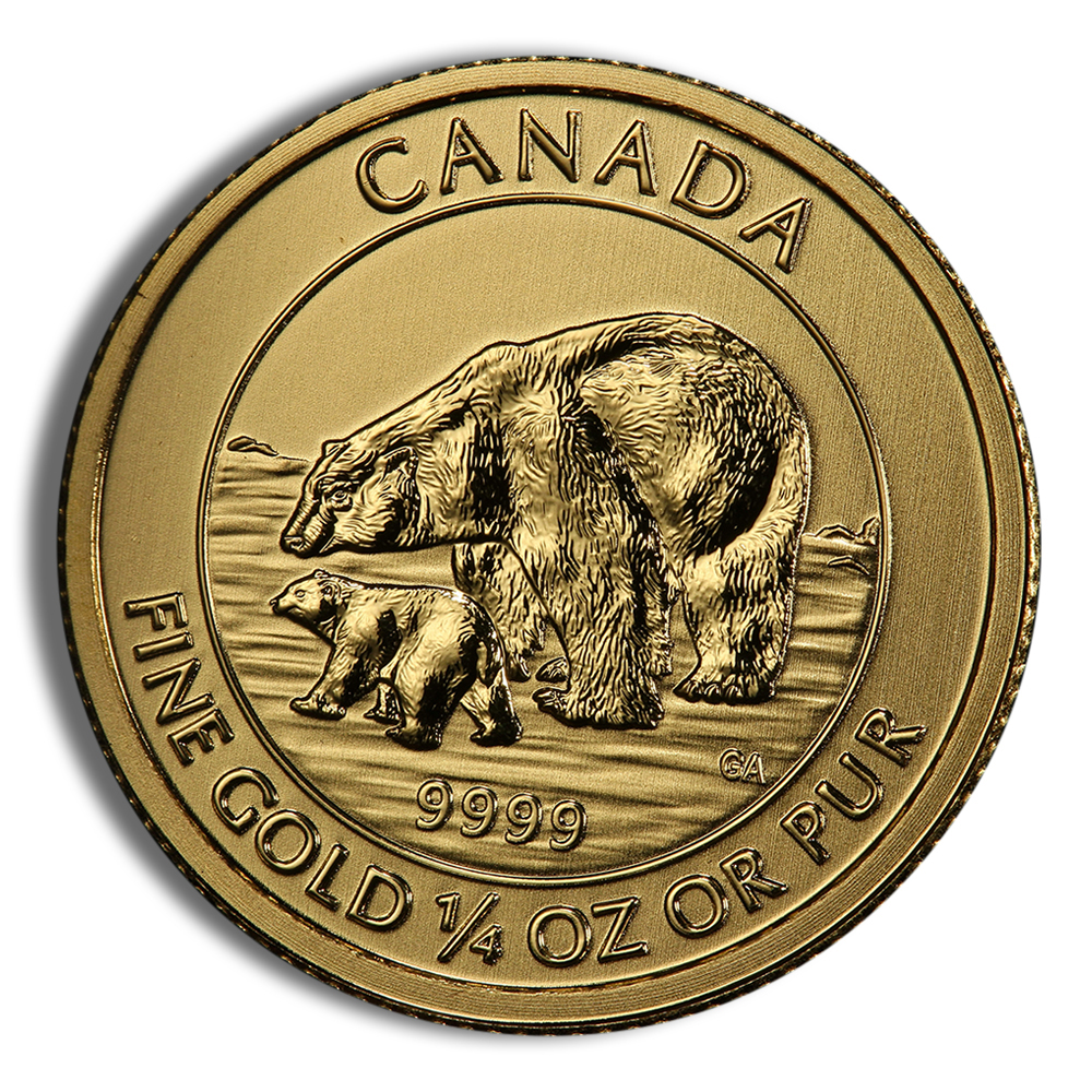 2015 1/4 oz Canadian Polar Bear & Cub Gold Coin 2015 1/4 oz Canadian Polar Bear & Cub Gold Coin - Image 1