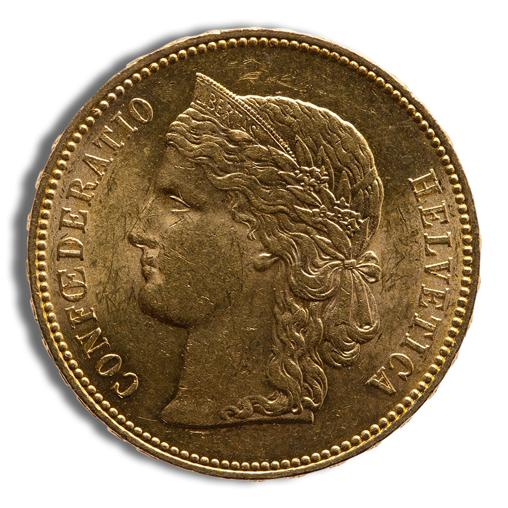 Switzerland Gold 20 Francs - Helvetica (1883-1896) Switzerland Gold 20 Francs - Helvetica (1883-1896) - Image 1
