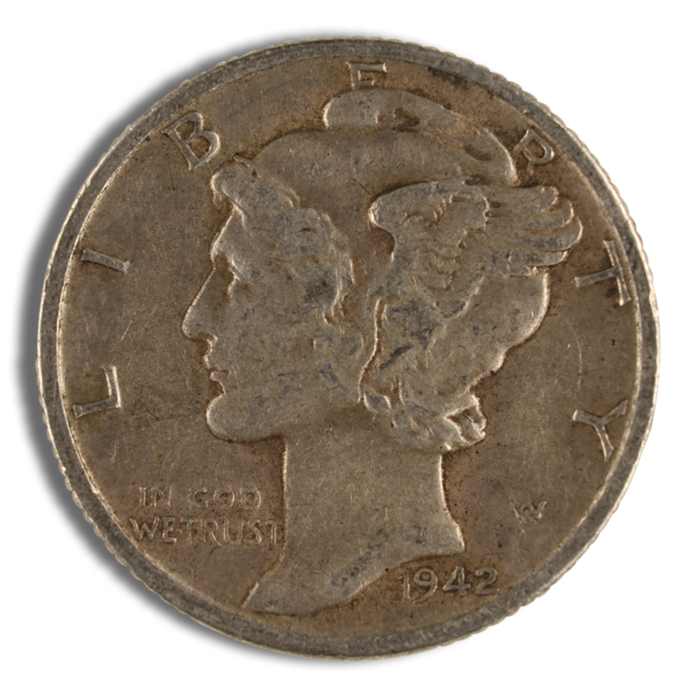 $1 FV 90% Silver Mercury Dimes - XF $1 FV 90% Silver Mercury Dimes - XF - Image 1
