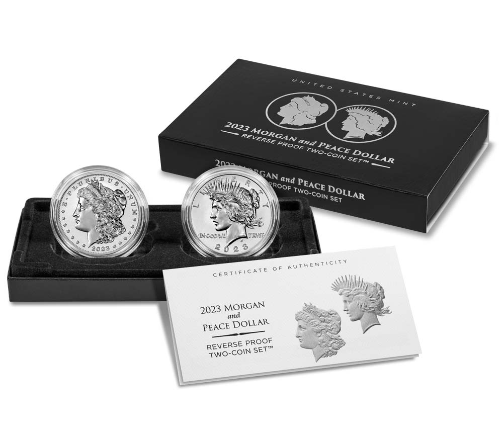 2023-S Morgan & Peace Dollar Two-Coin Reverse Proof Set 2023-S Morgan & Peace Dollar Two-Coin Reverse Proof Set - Image 1