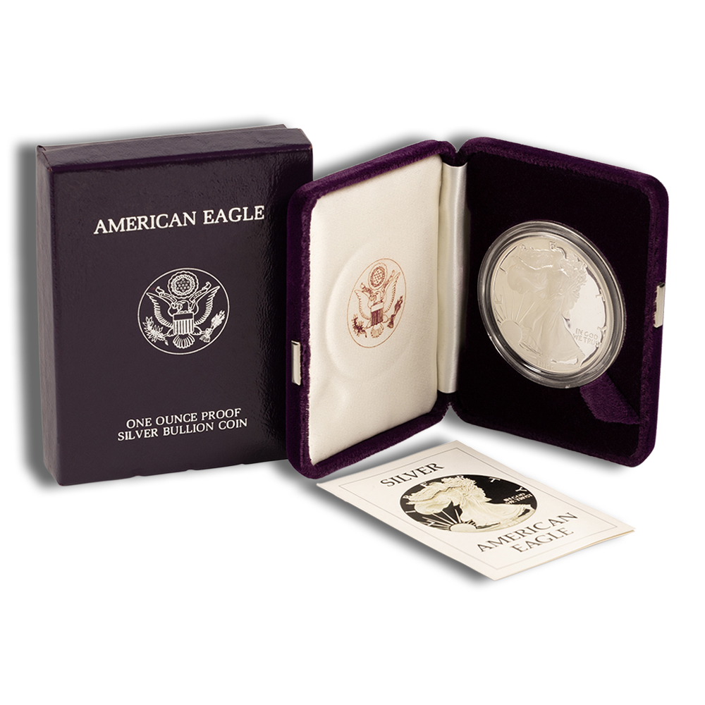 1986-S Proof Silver Eagle with Box & COA 1986-S Proof Silver Eagle with Box & COA - Image 1